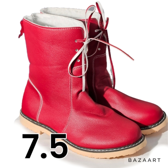 Bluedragon Creations Shoes - Costume Boots Size 7.5 / Cosplay Costume / Red Costume Boots / Halloween Costume